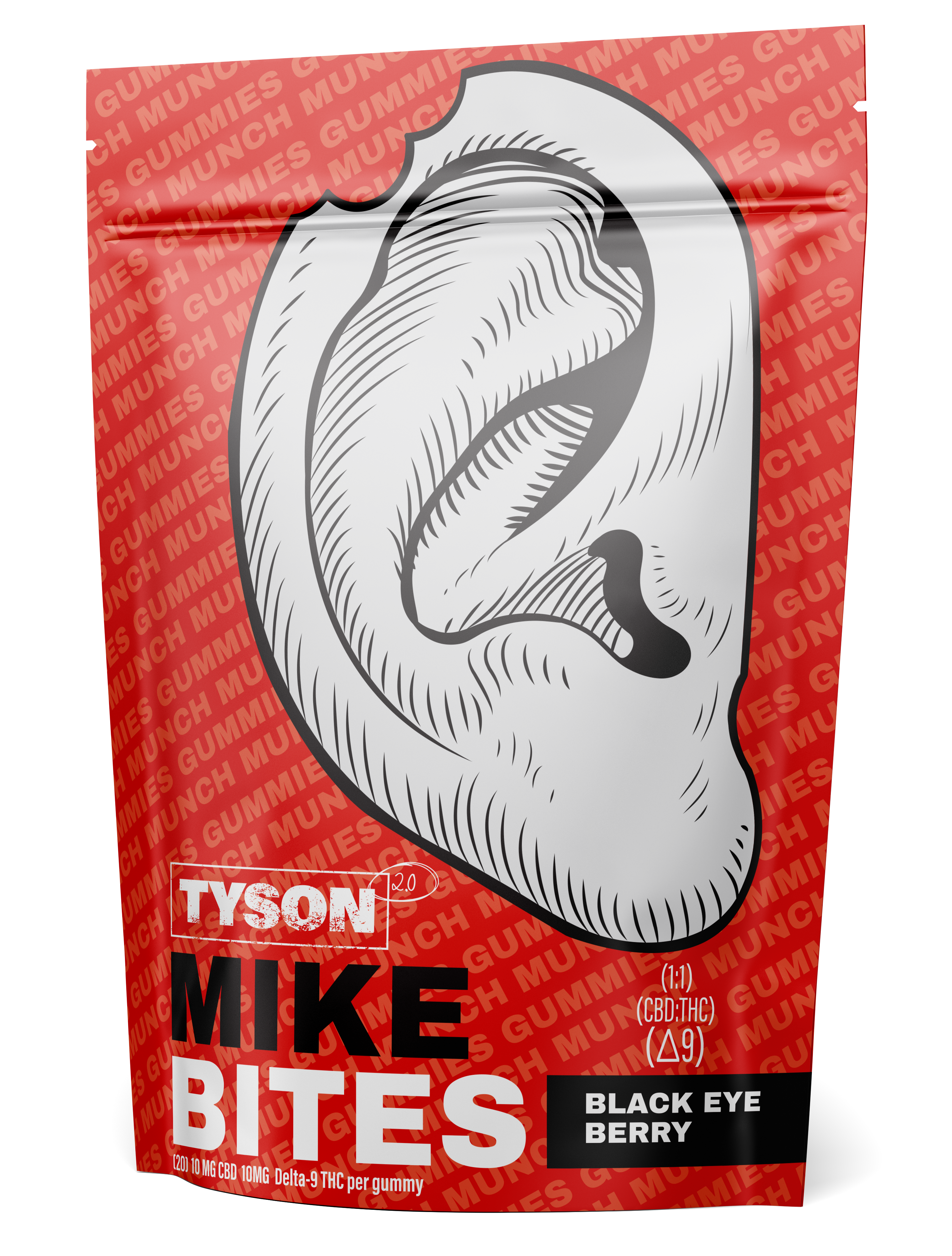 Mike Tyson Delta THC Ear Bite Gummies - 20 Pack Edibles Tyson 2.0 Black Eye Berry Delta 9 