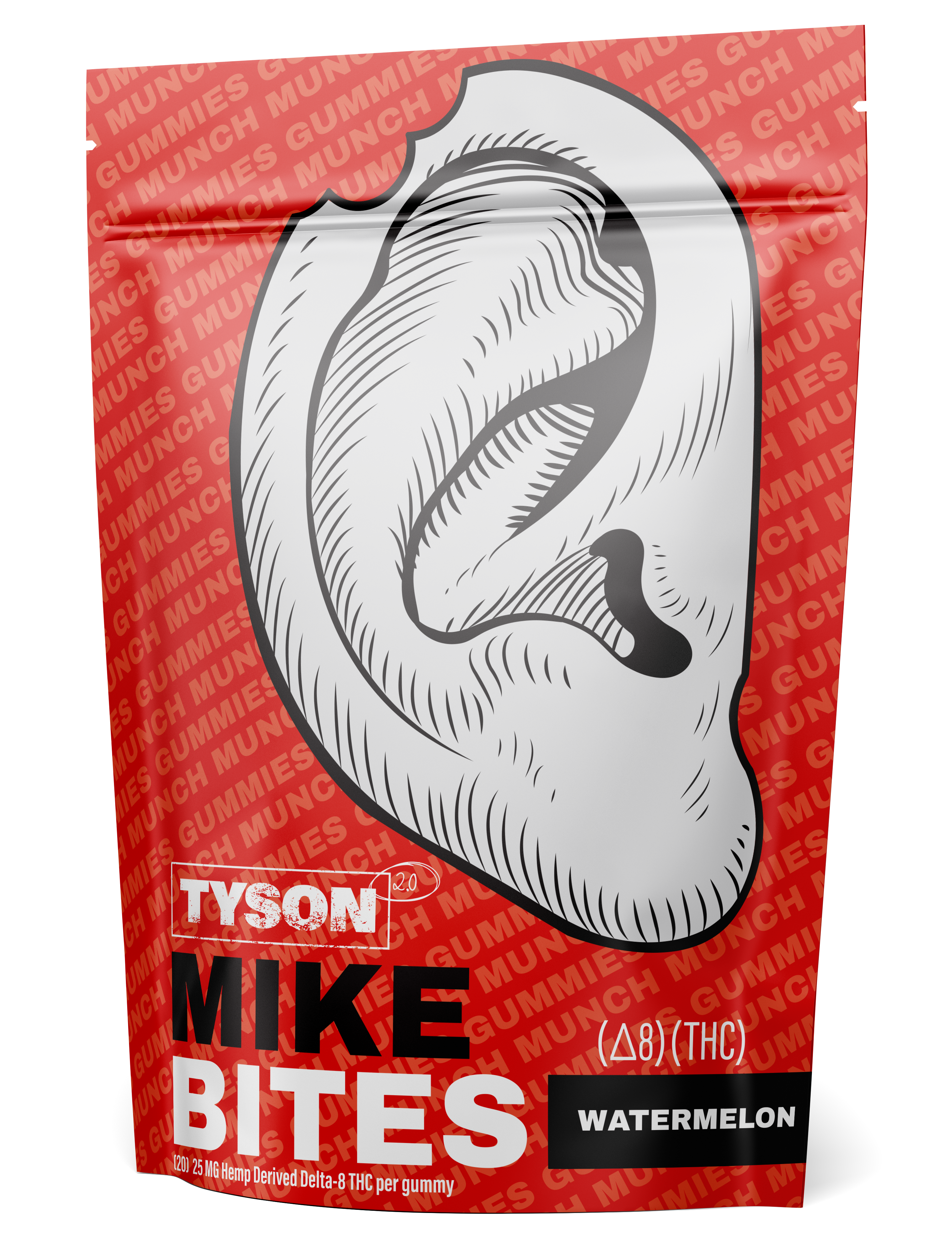 Mike Tyson Delta THC Ear Bite Gummies - 20 Pack Edibles Tyson 2.0 Watermelon Delta 8 