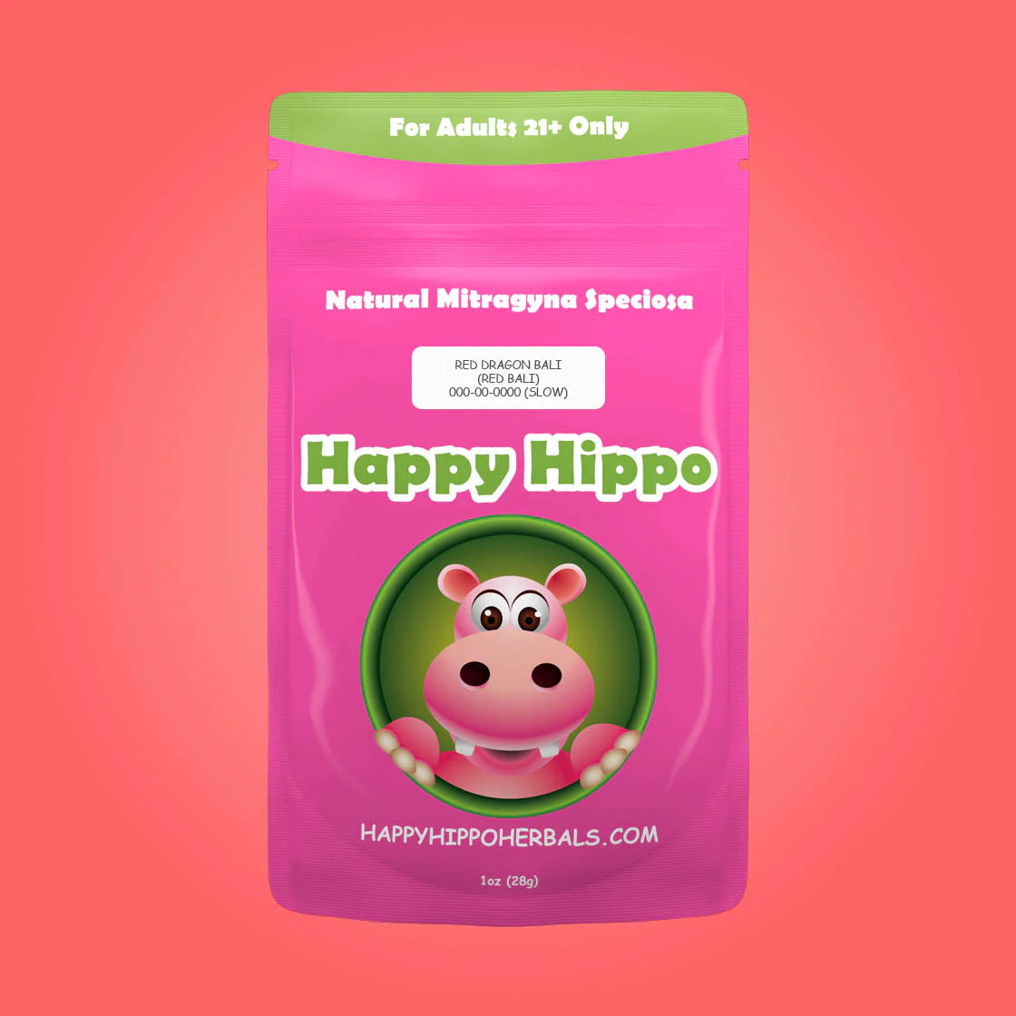 Happy Hippo Kratom Powder Kratom Happy Hippo Red Dragon Hippo 1oz 