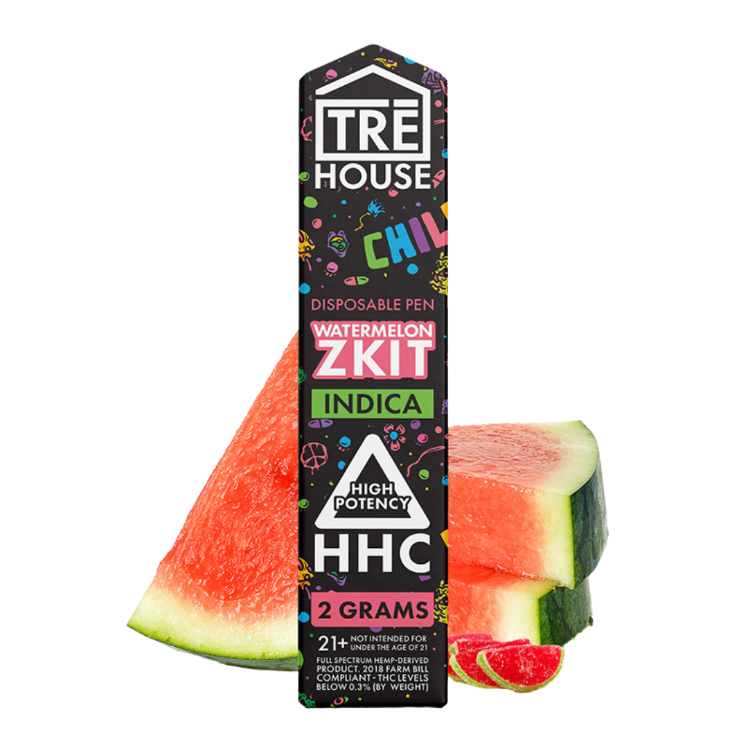 Tre House 2G HHC Live Resin Disposable Vape Vape Tre House Watermelon Zkit Indica  