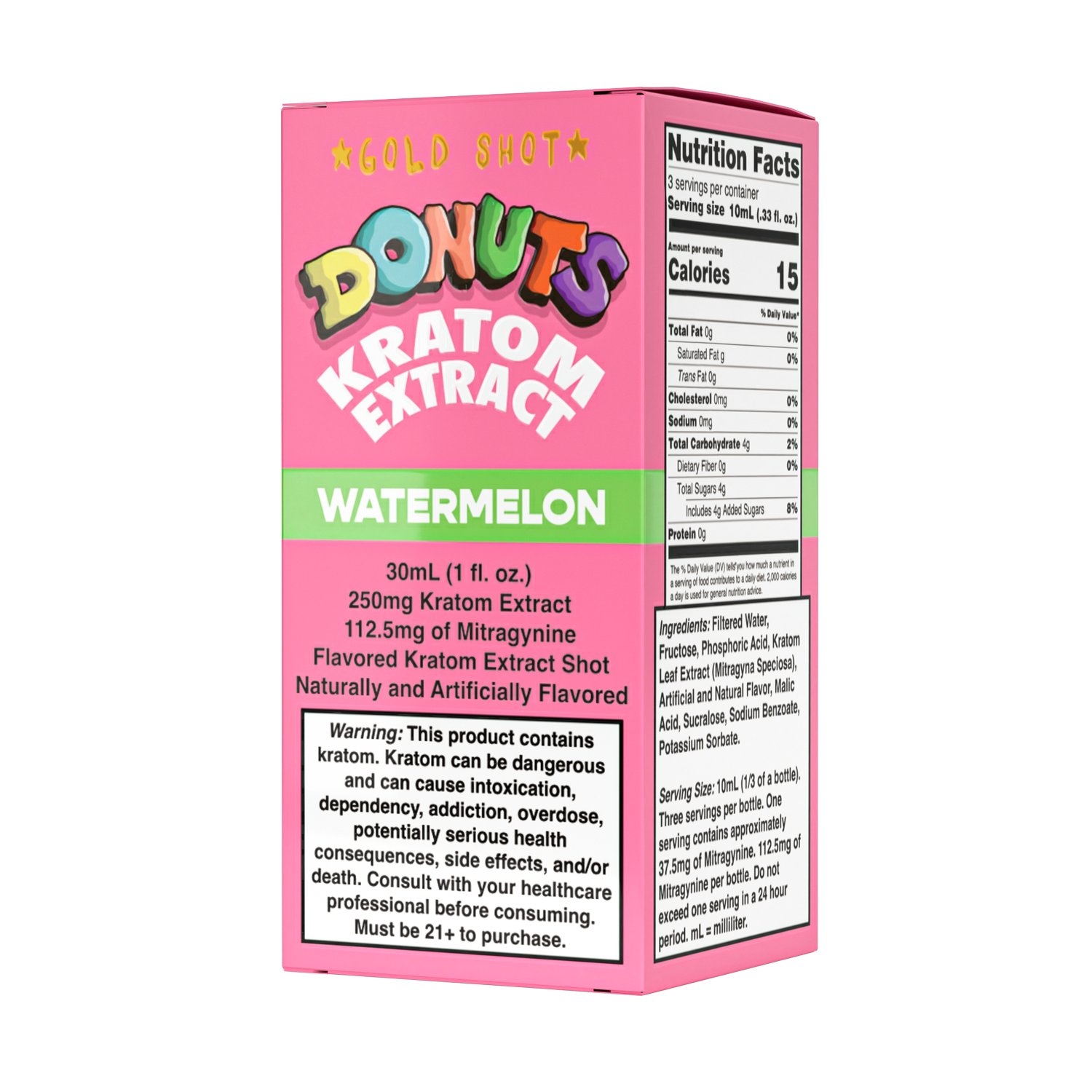 Donuts Kratom Extract Shot Kratom Donuts 250mg Watermelon 