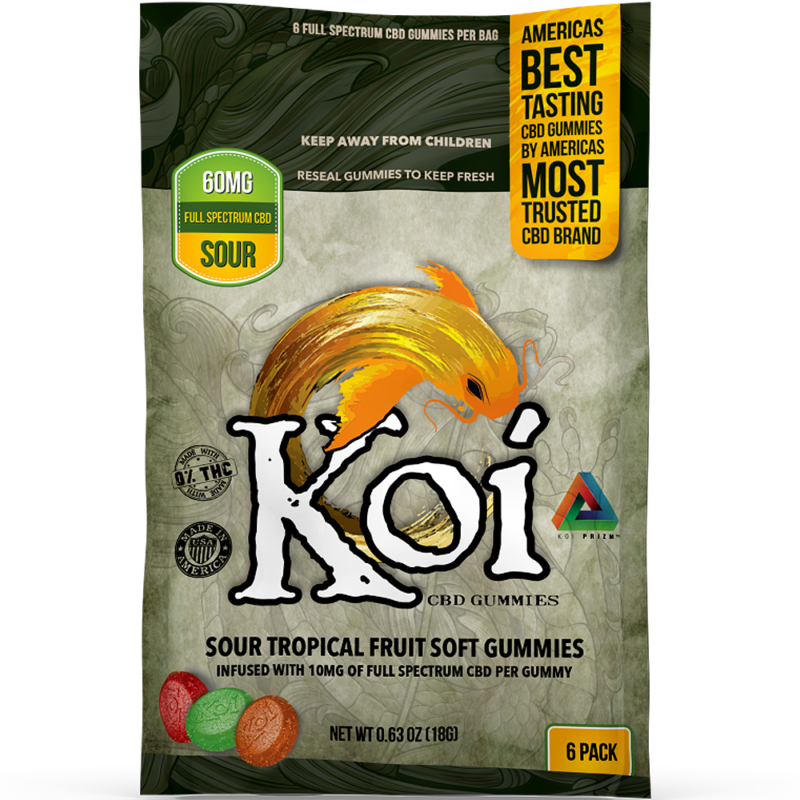 Koi CBD - Sour Tropical Fruit Gummies Edibles Koi CBD 60 mg  