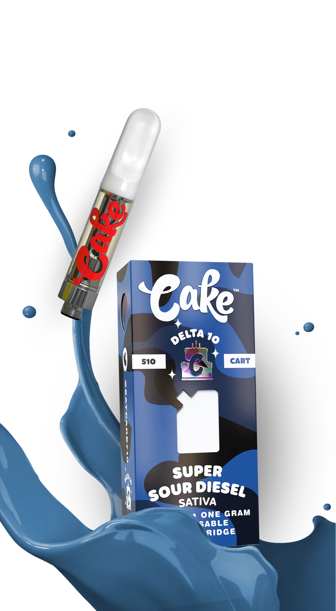 Cake - Delta 10 510 Cartridge - 1G Vape Cake Super Sour Diesel  
