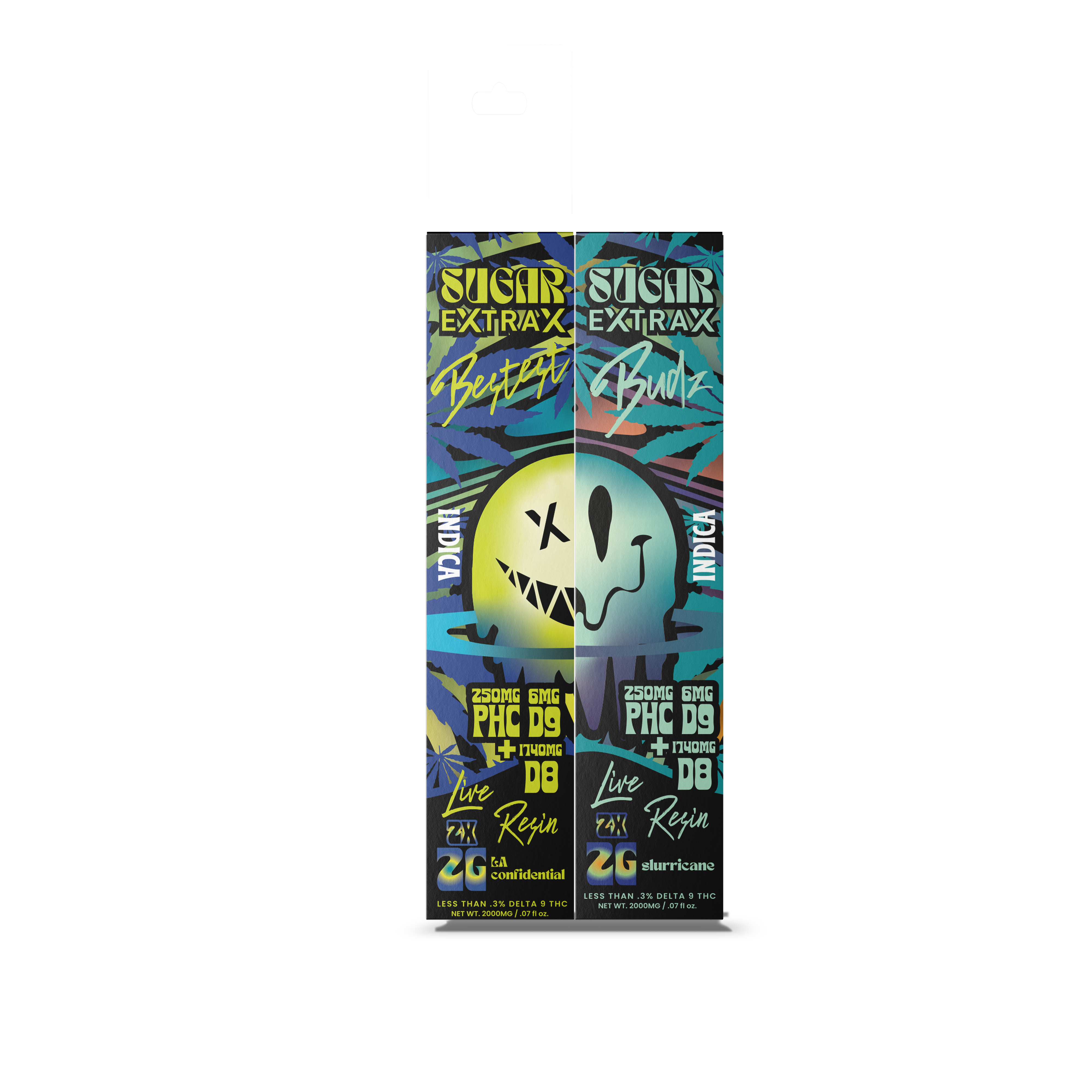 Sugar Extrax Bestest Buds 2x2G Disposables Vape Trippy Sugar LA Confidential/Slurricane Indica  
