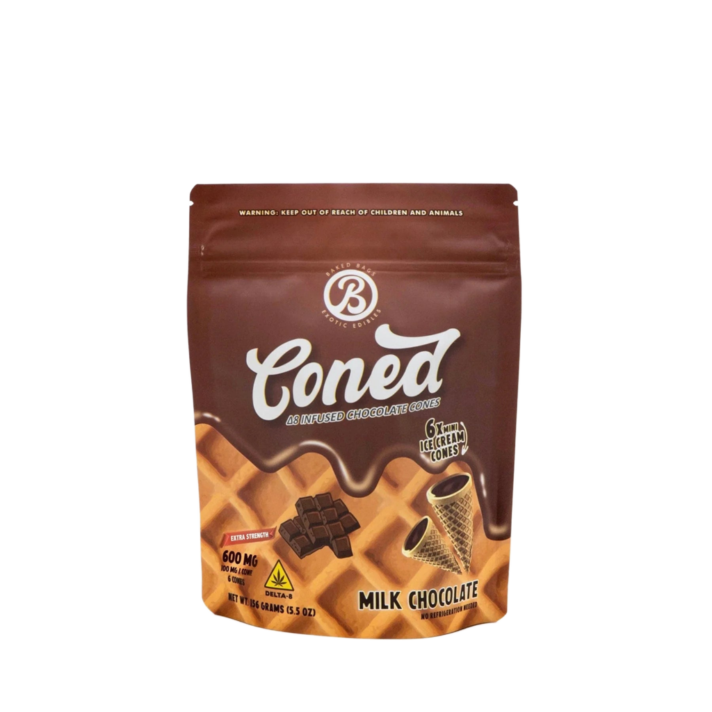 Baked Bags Coned Edible Ice Cream Cone Edibles Baked Bags Delta 8 600MG Chocolate 