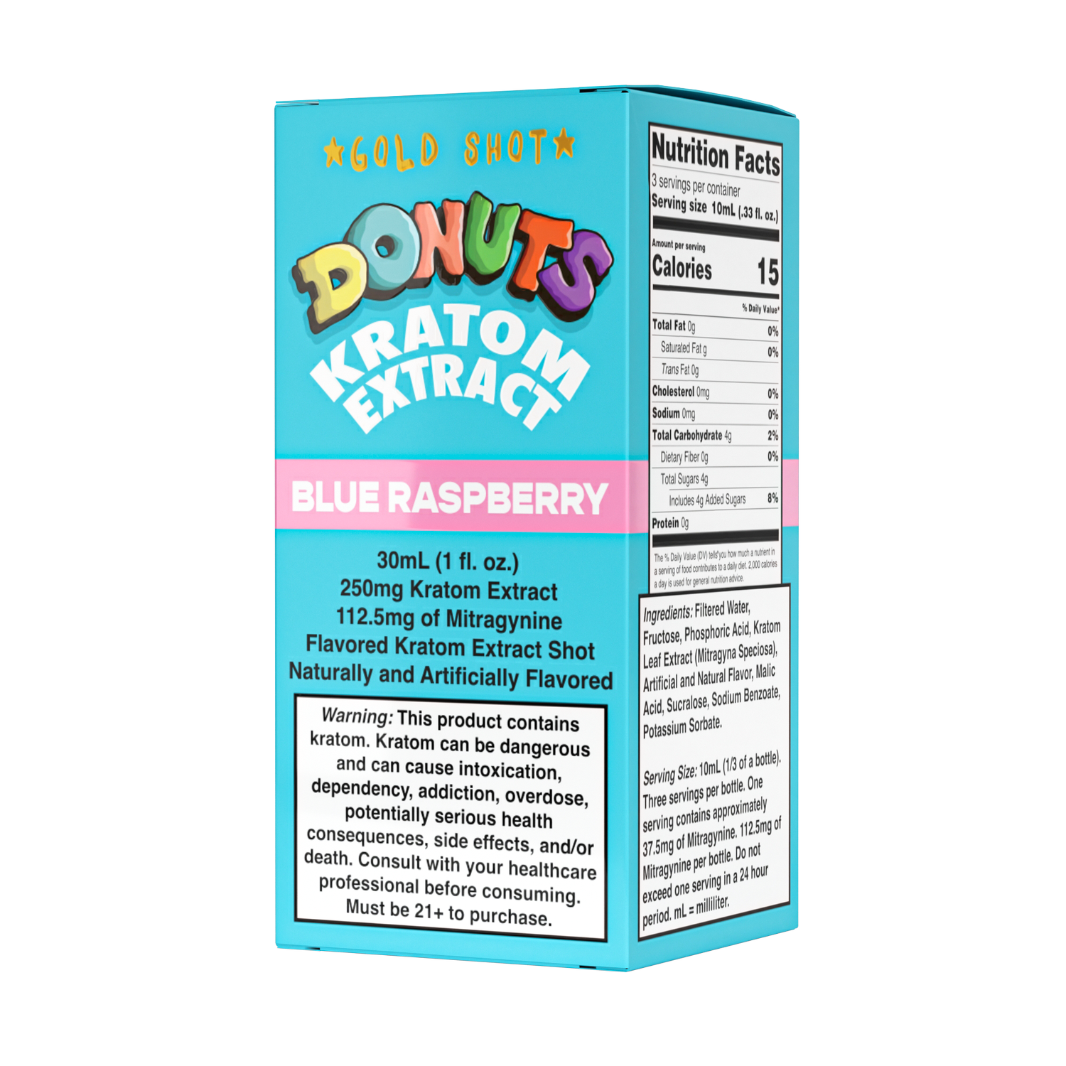 Donuts Kratom Extract Shot Kratom Donuts 250mg Blue Raspberry 