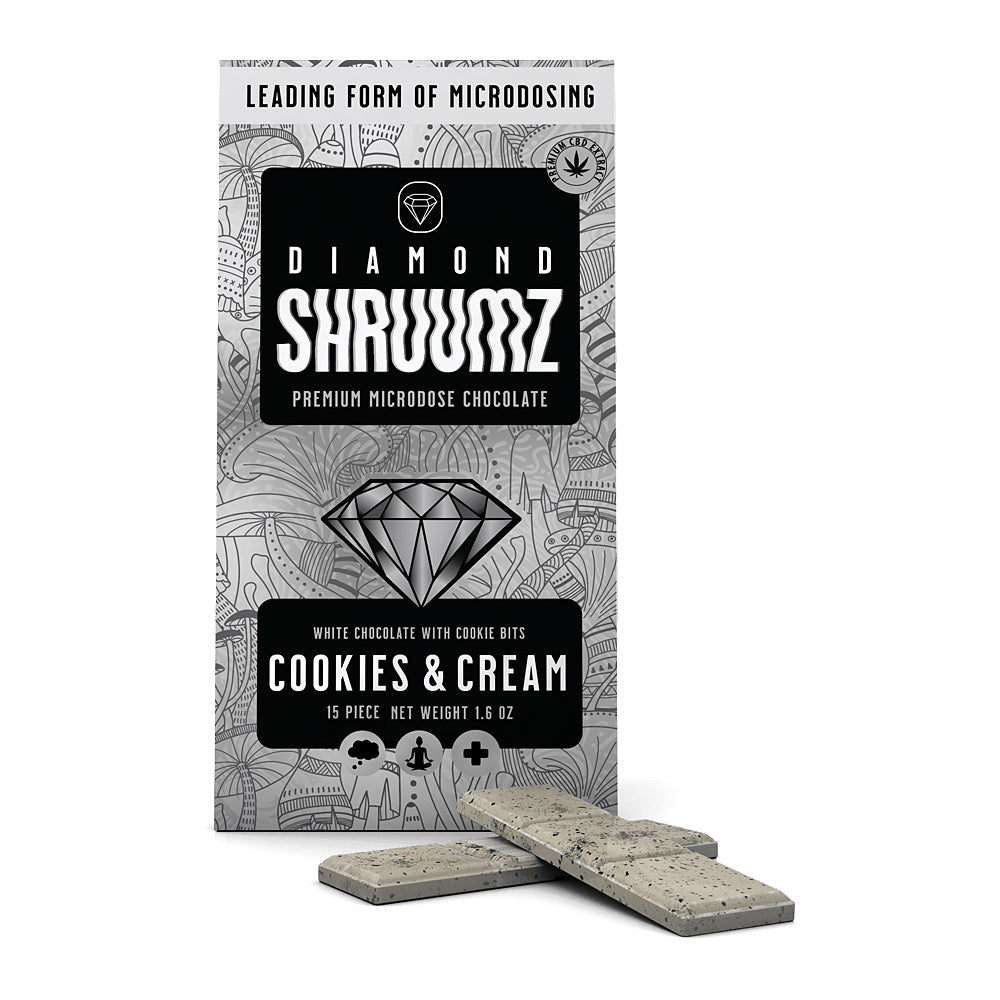 Diamond Shruumz Premium Microdose Chocolate Bars Edibles Diamond Shruumz Cookies n Cream  