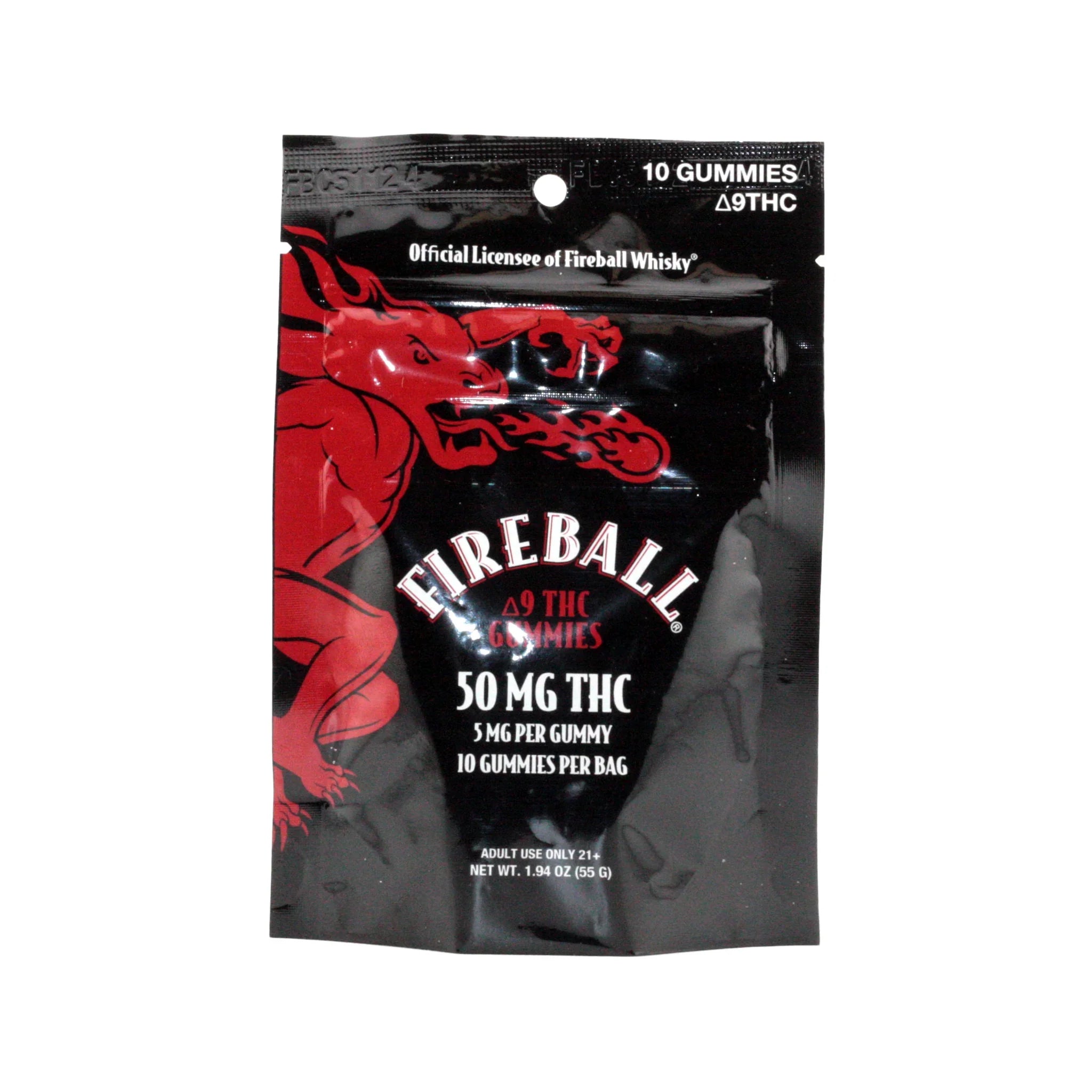 Fireball Whiskey Delta 9 5 Pack Gummies - 50MG