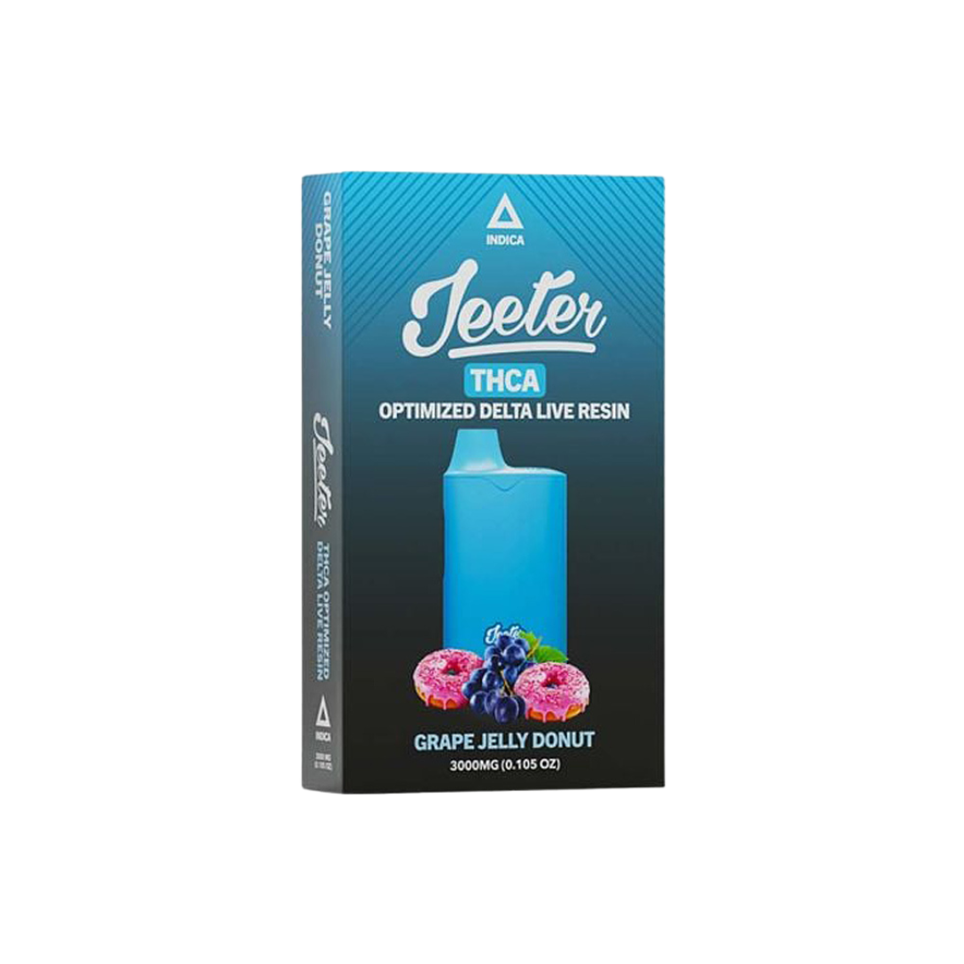 Jeeter THCA Live Resin 3g Disposable Vape Vape Jeeter Grape Jelly Donut Indica  