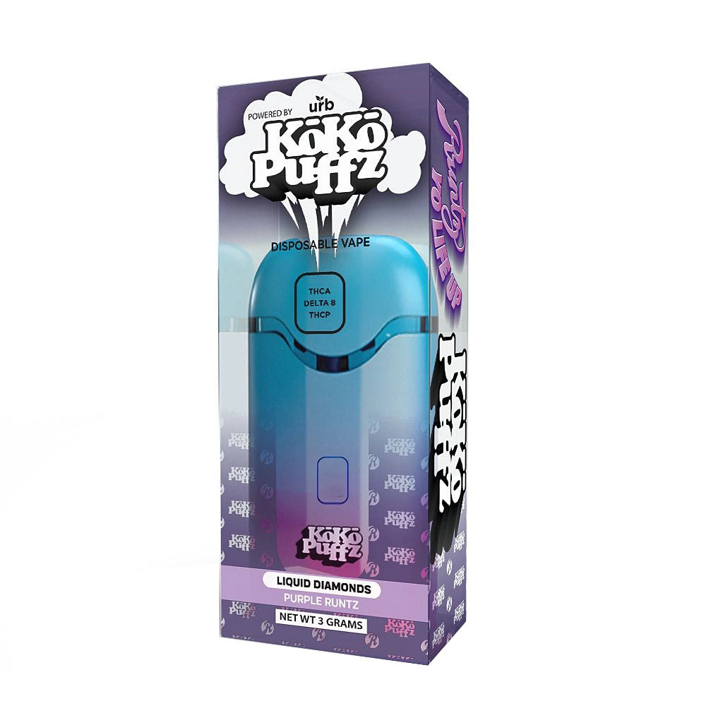 Koko Puffz Liquid Diamonds 3g Disposable Vape KoKo Yummies Purple Runtz Hybrid  