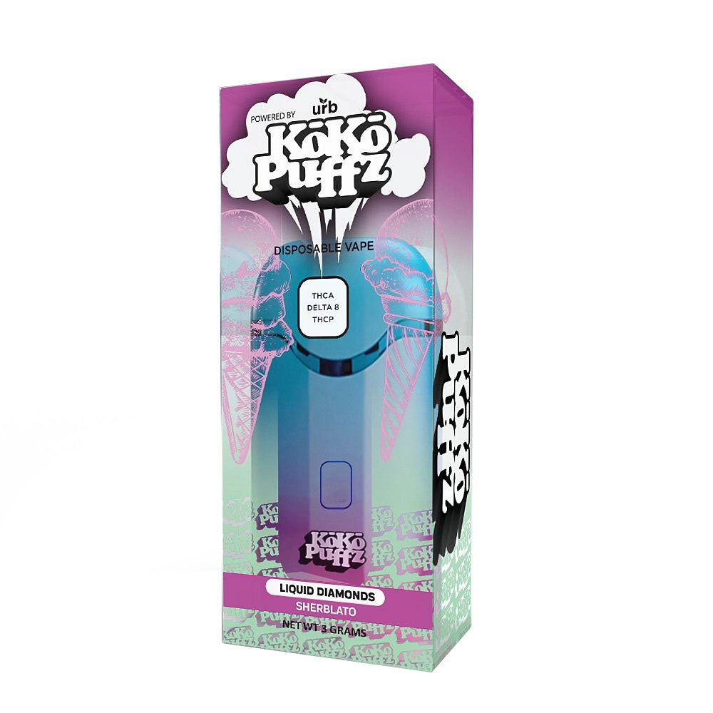 Koko Puffz Liquid Diamonds 3g Disposable Vape KoKo Yummies Sherblato Hybrid  
