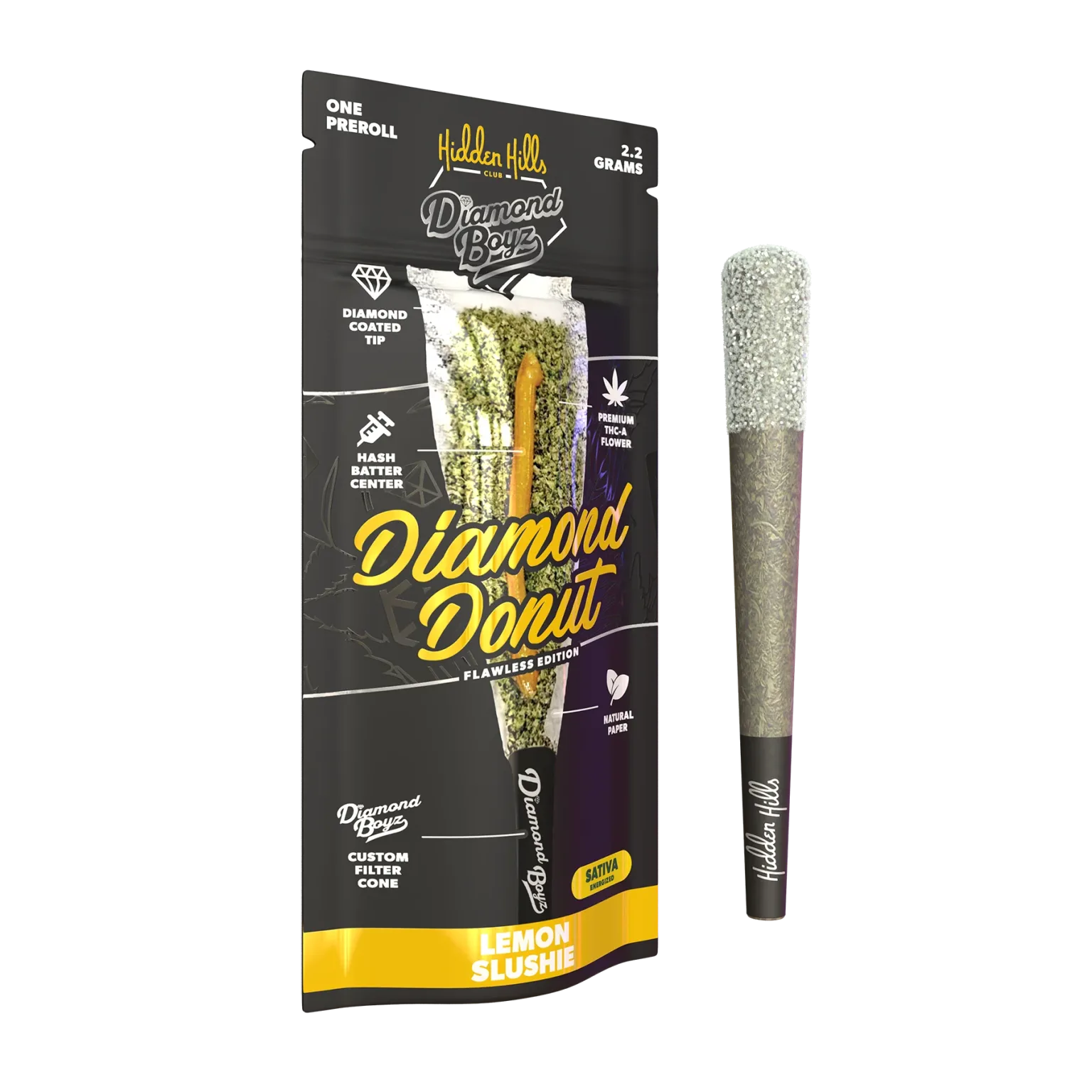 Hidden Hills x Diamond Boyz 2.2 g Diamond Donut Pre-Roll - 2 Pack