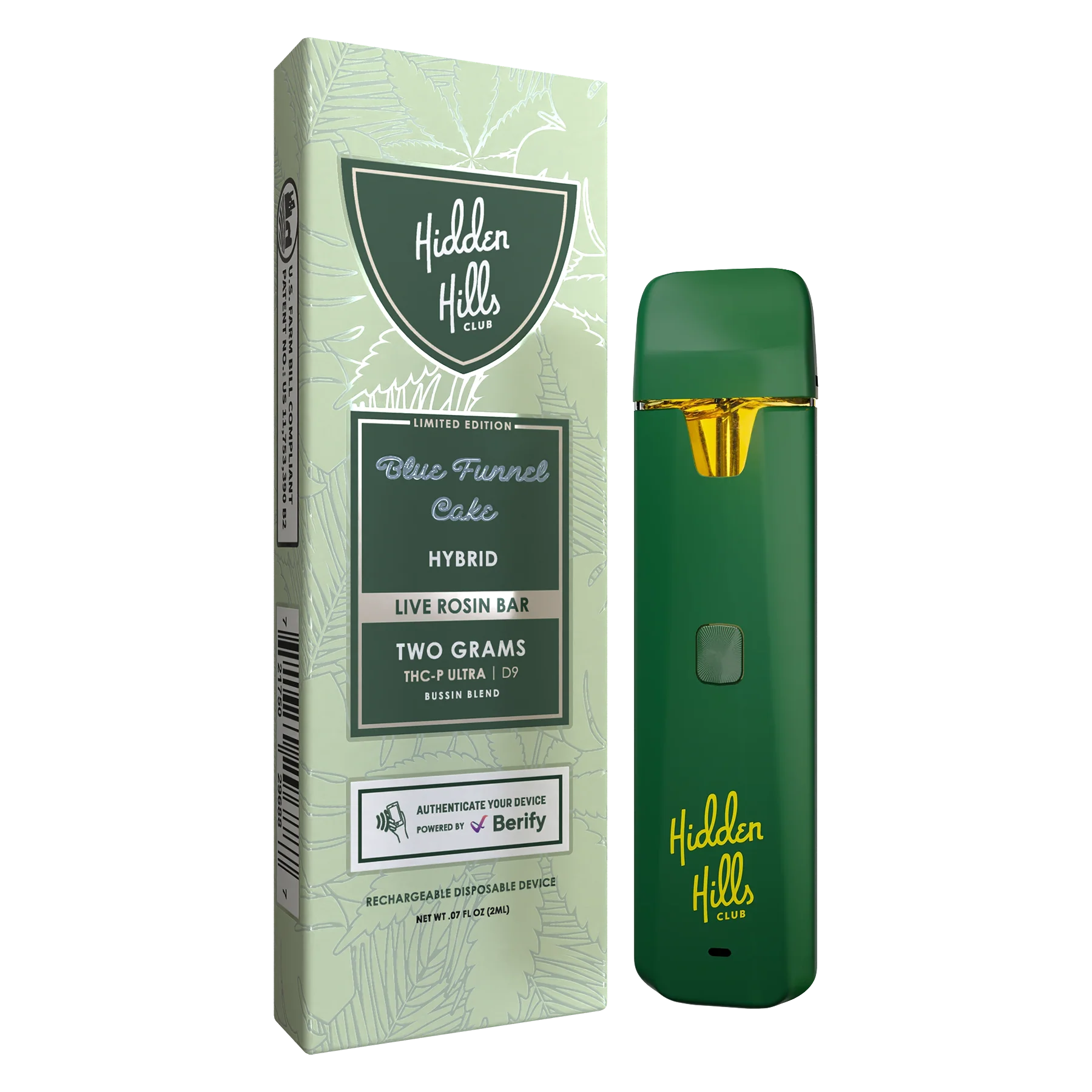 Hidden Hills 2G Live Rosin Disposable Vape Hidden Hills Blue Funnel Cake