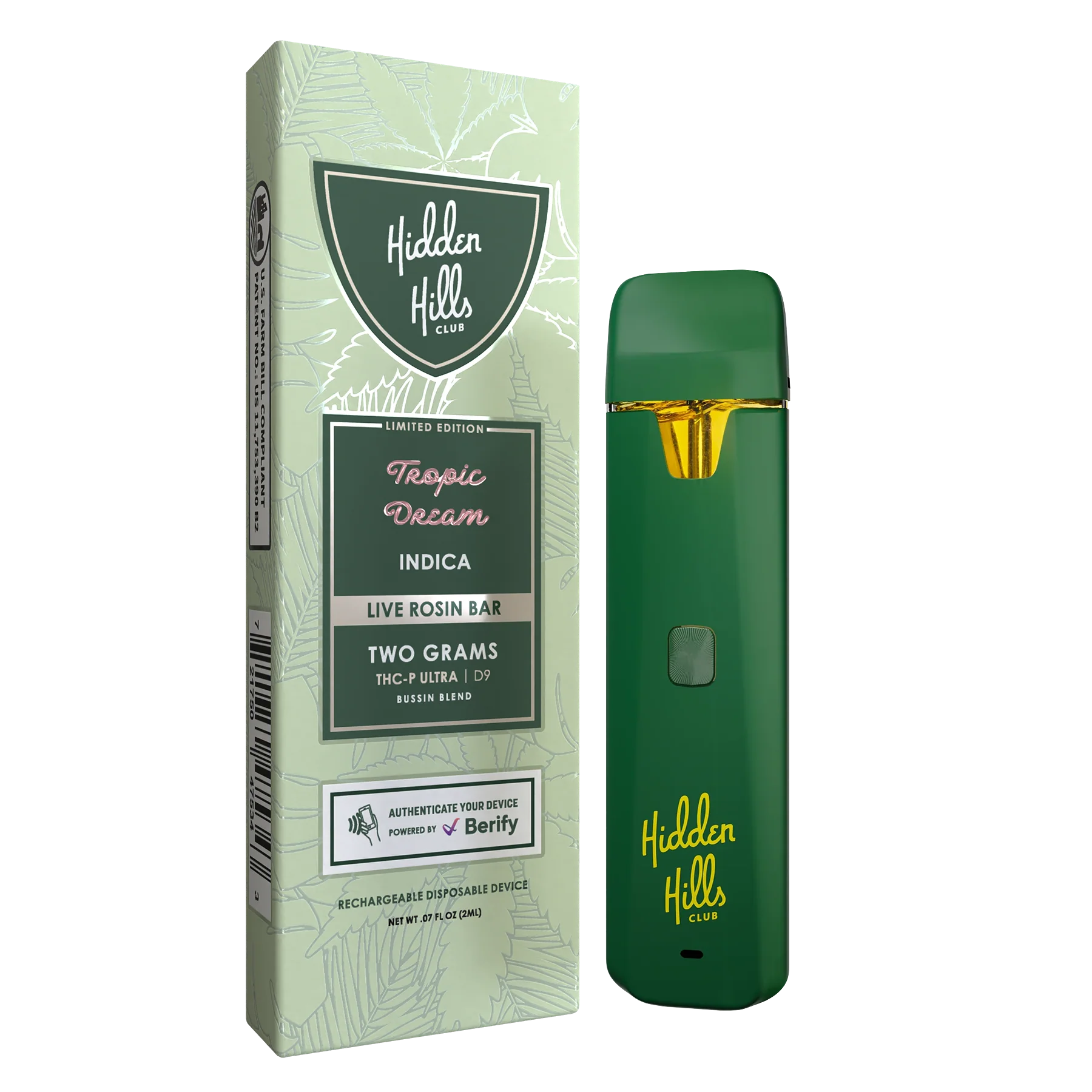 Hidden Hills 2G Live Rosin Disposable Vape Hidden Hills Tropic Dream