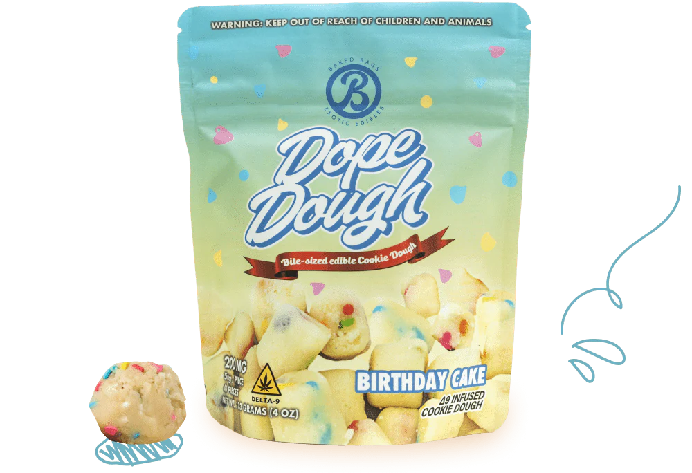 Dope Dough Cookie Dough Edibles Edibles Baked Bags D9 Birthday Cake 