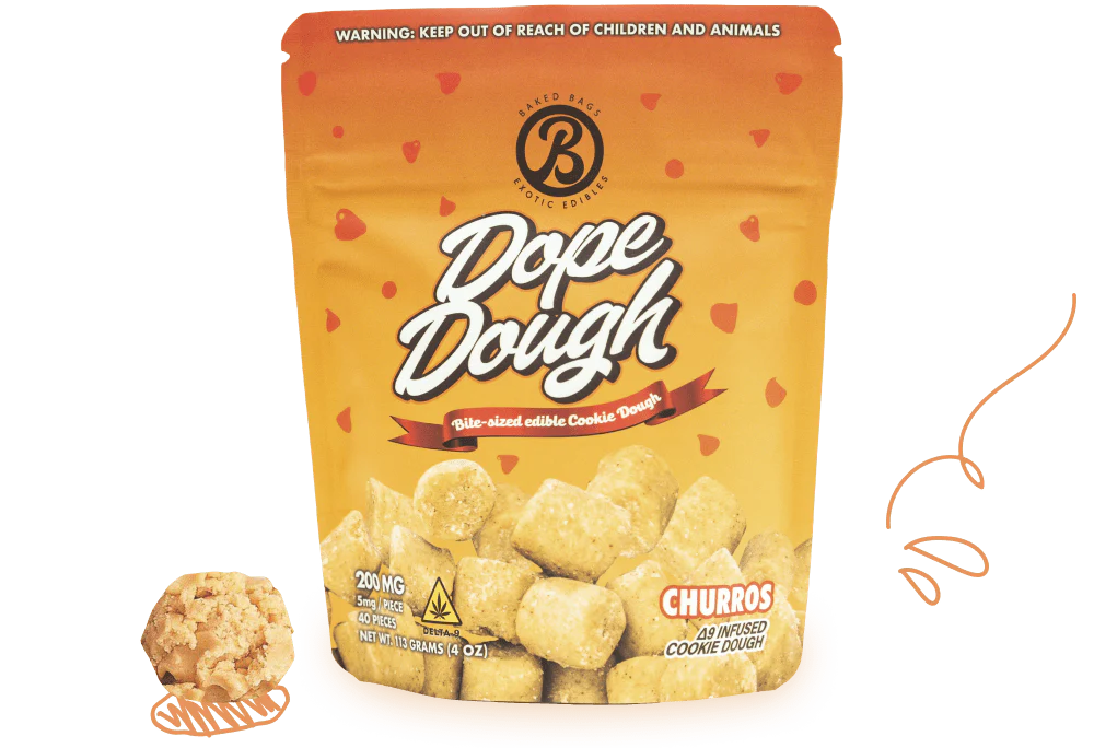 Dope Dough Cookie Dough Edibles Edibles Baked Bags D9 Churro 
