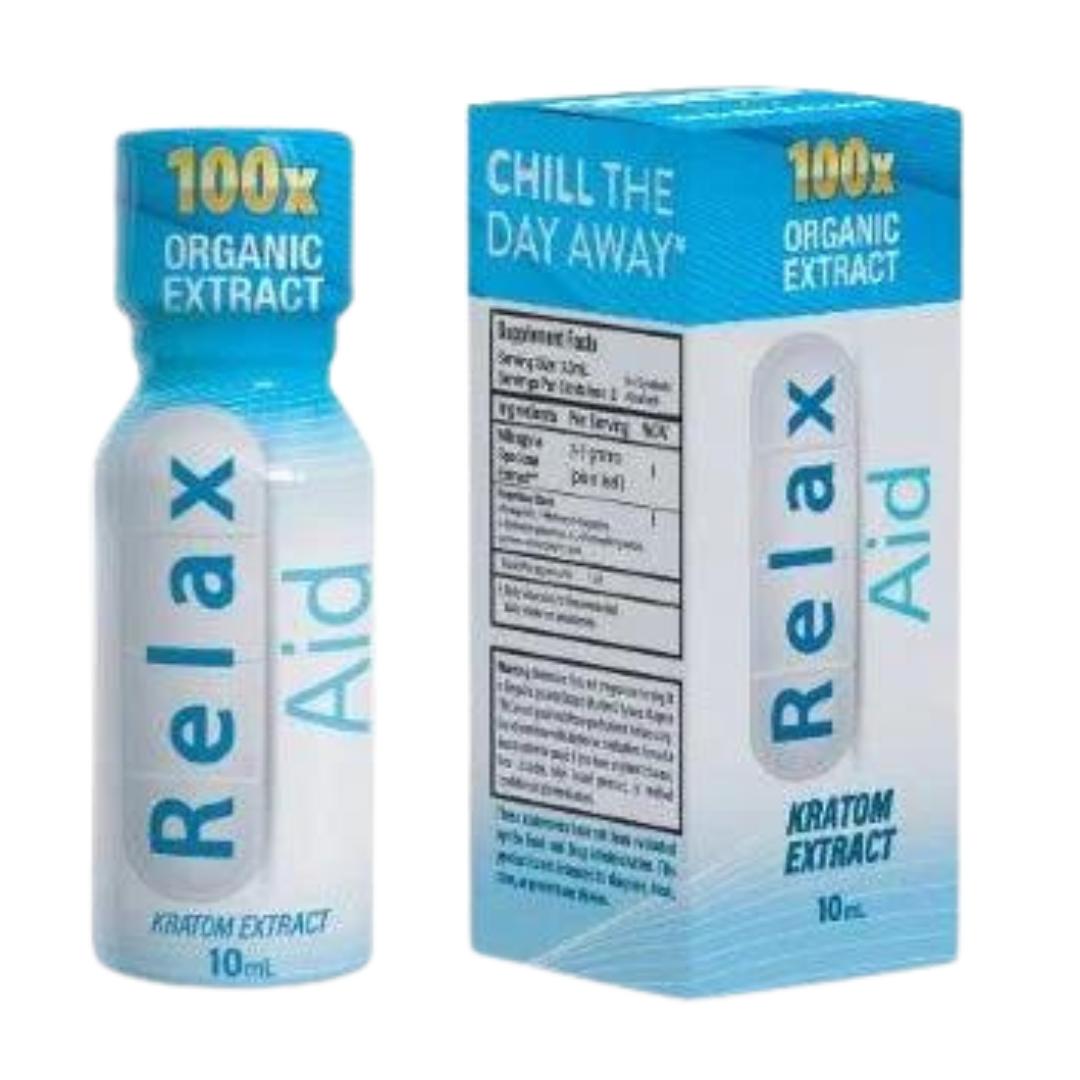 RelaxAid Kratom Extract Shot (10mL) - 100x Strength Kratom Relax Aid   