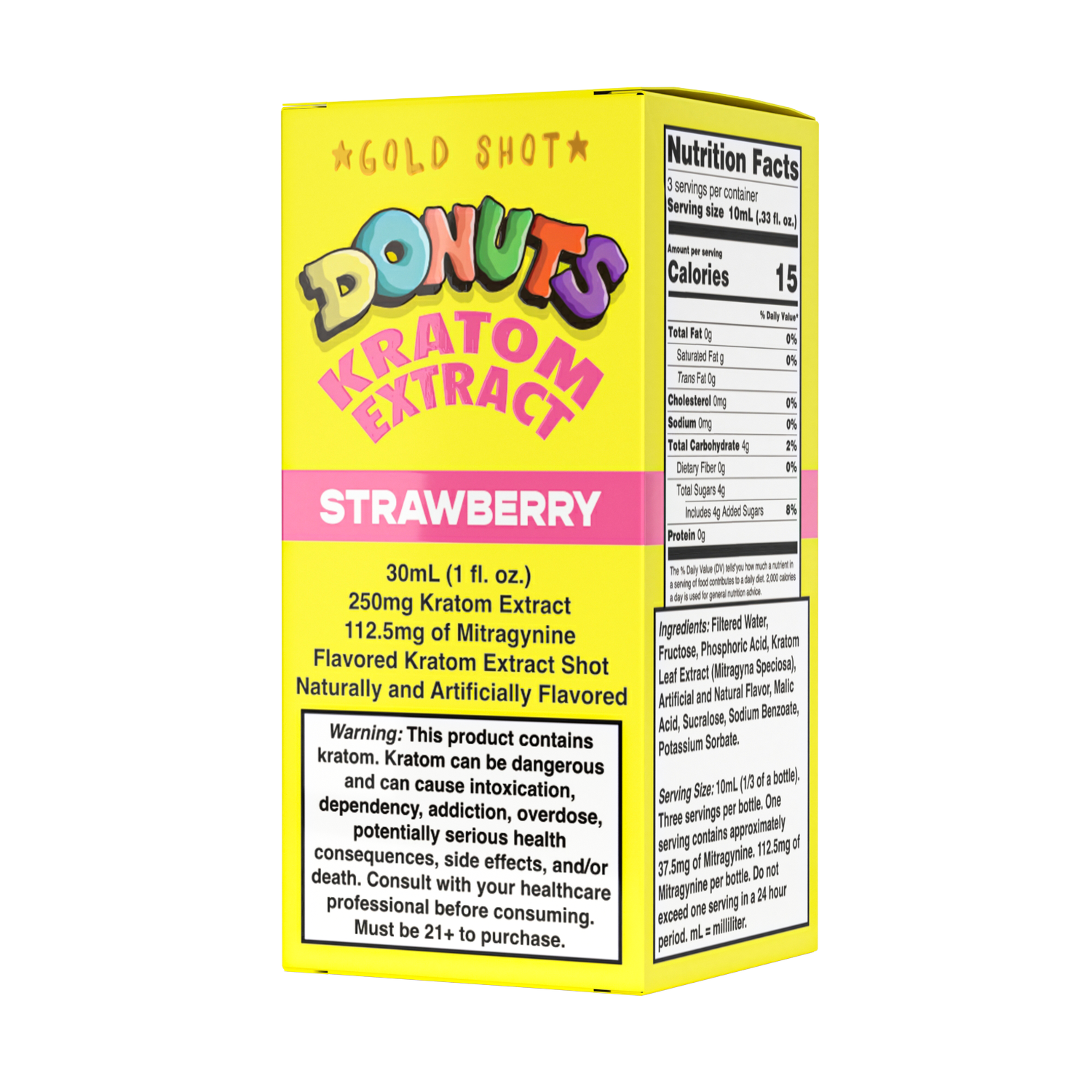 Donuts Kratom Extract Shot Kratom Donuts 250mg Strawberry 