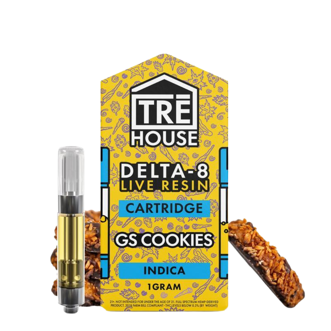 Tre House Delta 8 Live Resin Cartridges Vape Tre House GS Cookies Indica  