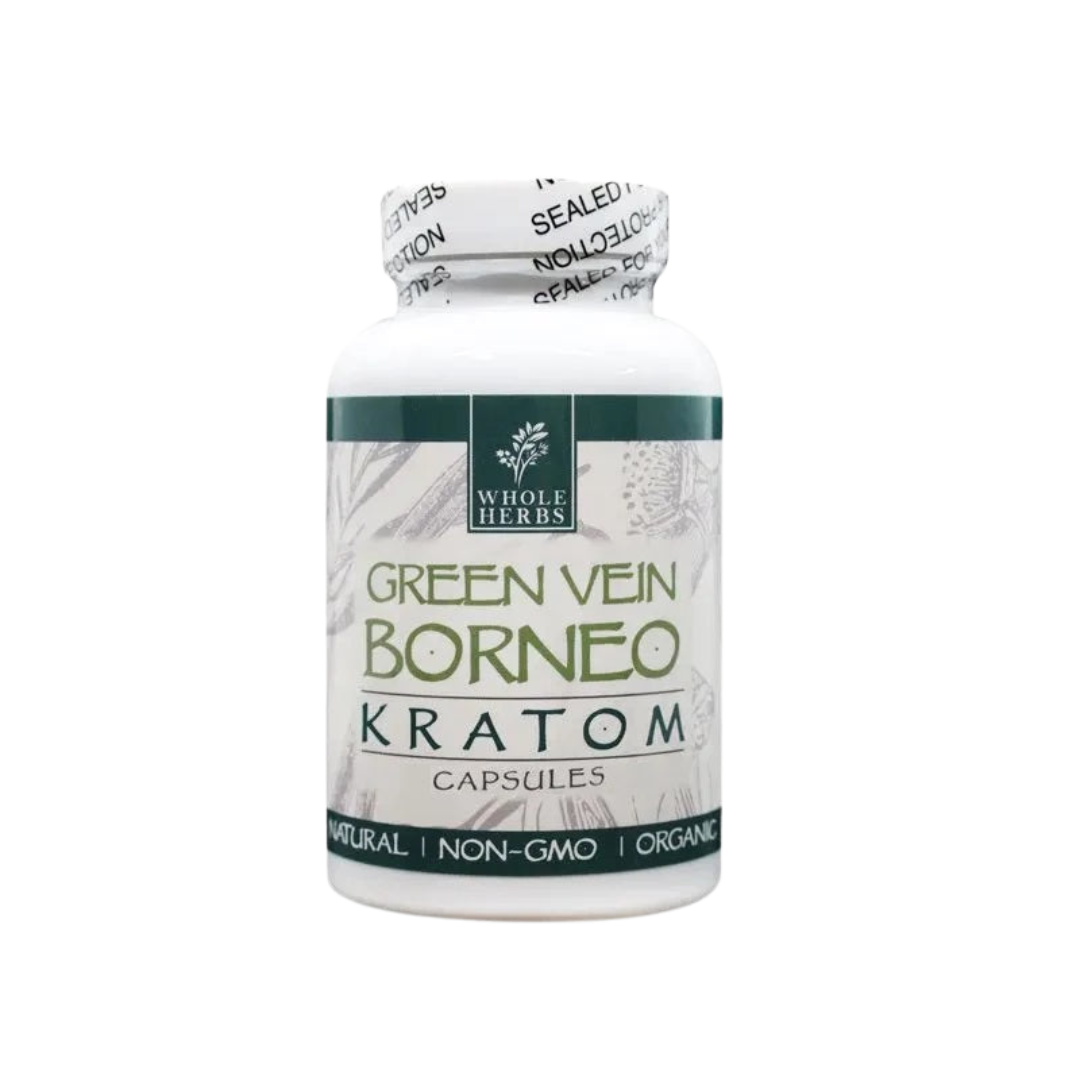 Whole Herbs Capsules Kratom Whole Herbs Green Vein Borneo 60 Count 