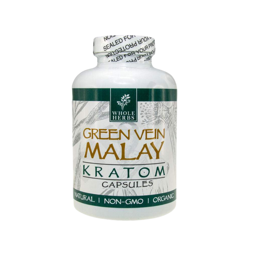 Whole Herbs Capsules Kratom Whole Herbs Green Vein Malay 60 Count 