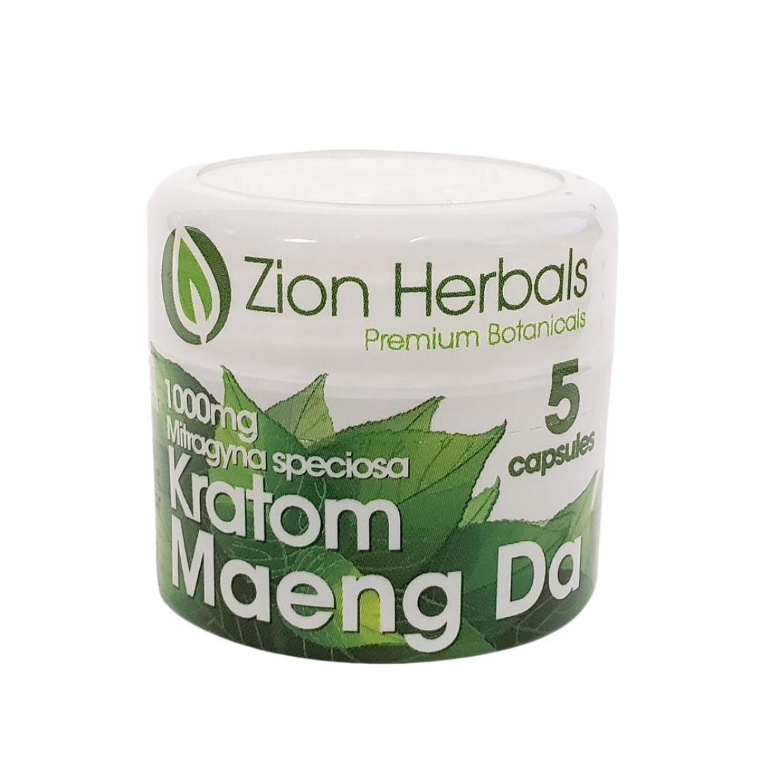 Zion Herbals Kratom Capsules - 1000MG Kratom Zion Herbals Maeng Da 5 Count 