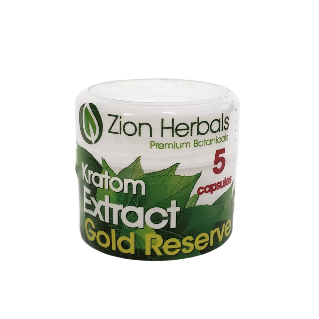 Zion Herbals Kratom Extract Gold Reserve - 5 Count Kratom Zion Herbals Capsule  