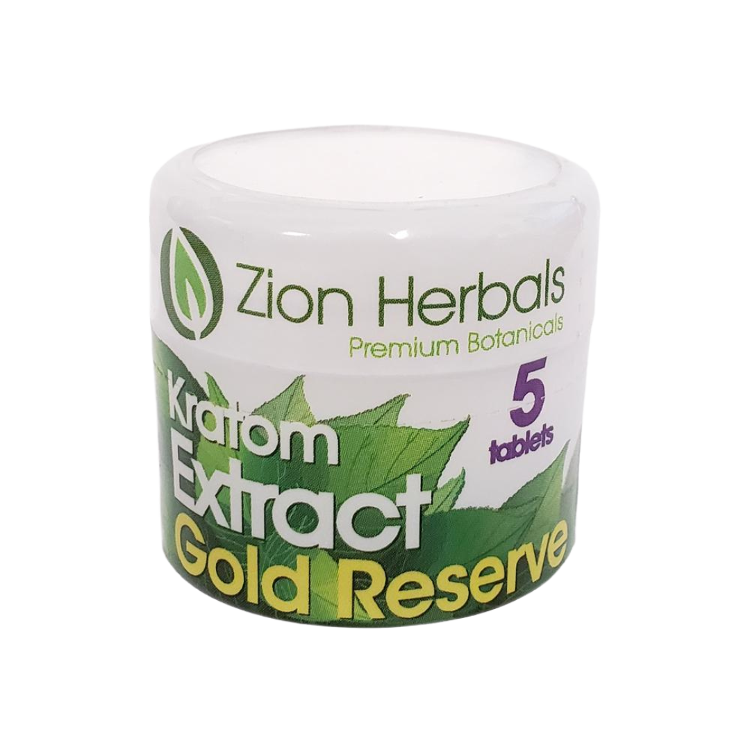 Zion Herbals Kratom Extract Gold Reserve - 5 Count Kratom Zion Herbals Tablet  
