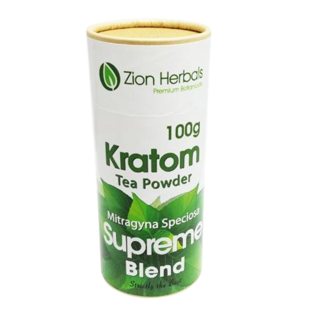 Zion Herbals Supreme Blend Tea Powder Kratom Kratom Zion Herbals 100 Gram  