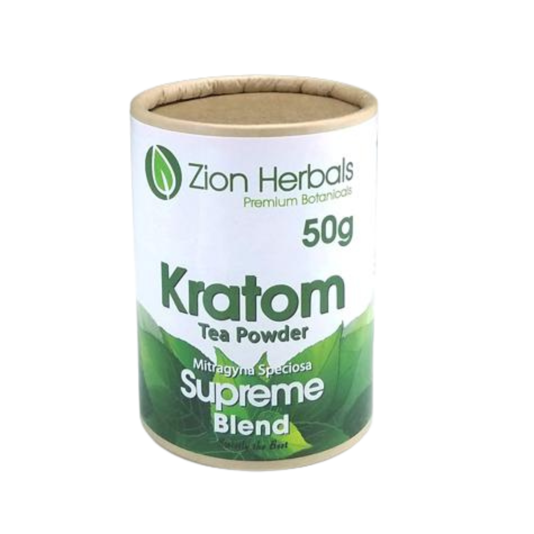 Zion Herbals Supreme Blend Tea Powder Kratom Kratom Zion Herbals 50 Gram  
