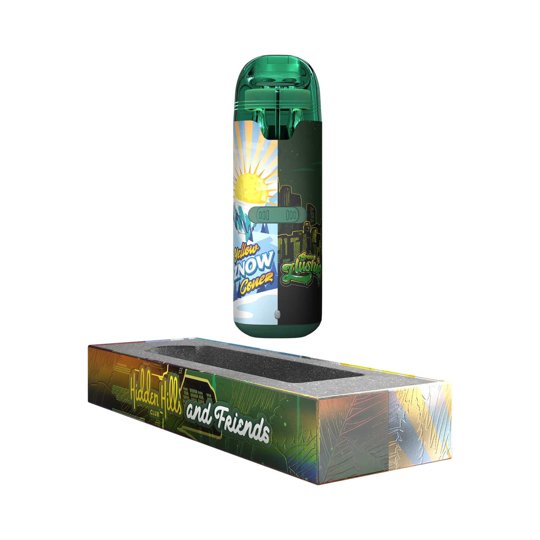 Hidden Hills Dual Flavor THC-A Disposable Vape Hidden Hills Yellow Znow Cones / Green Slushie  