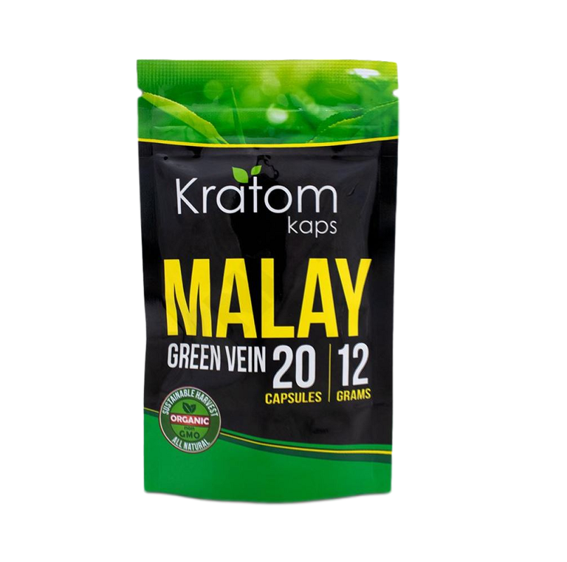 Kratom Kaps Capsules Kratom Kratom Kaps Green Vein Malay 20 Count 