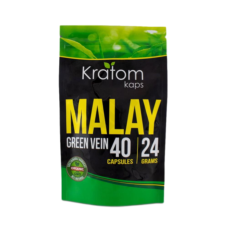 Kratom Kaps Capsules Kratom Kratom Kaps Green Vein Malay 40 Count 