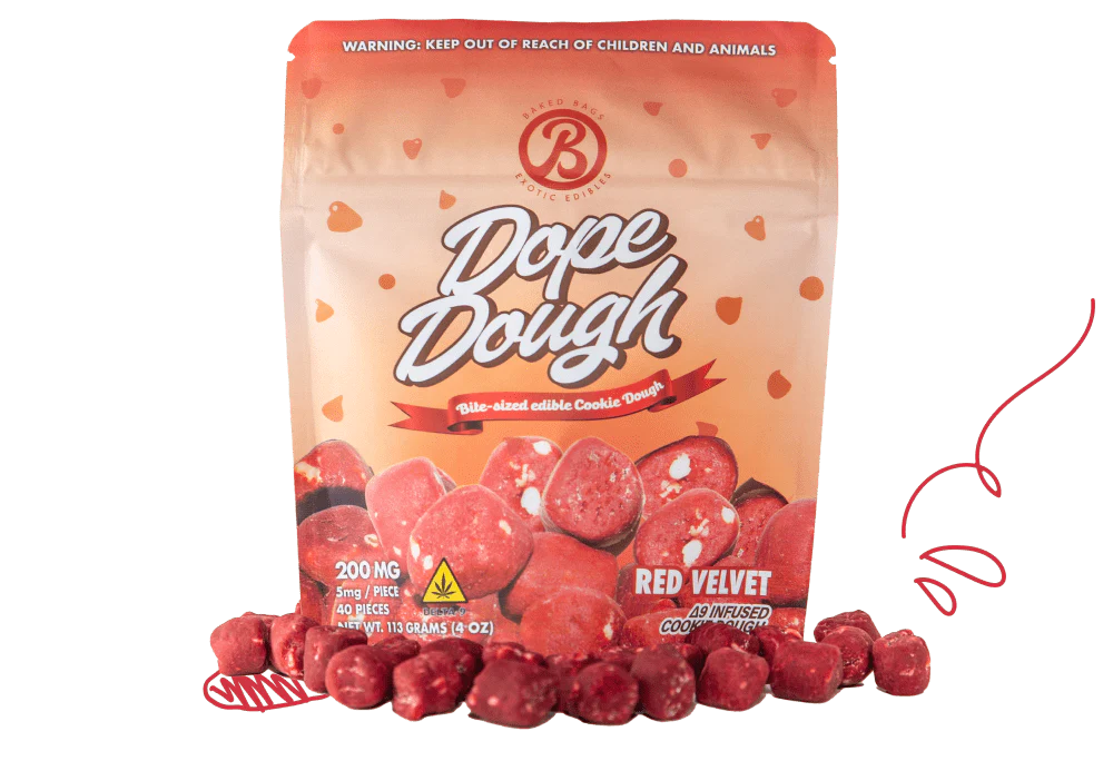 Dope Dough Cookie Dough Edibles Edibles Baked Bags D9 Red Velvet 