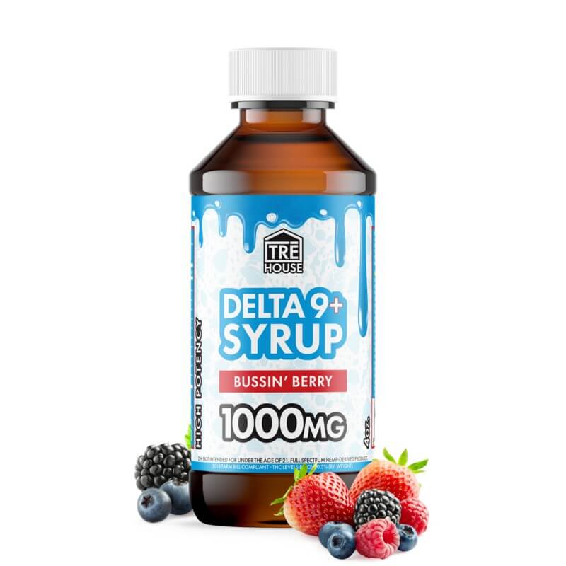 Tre House Delta 9 Syrup 1000mg Edibles Tre House Bussin Berry  