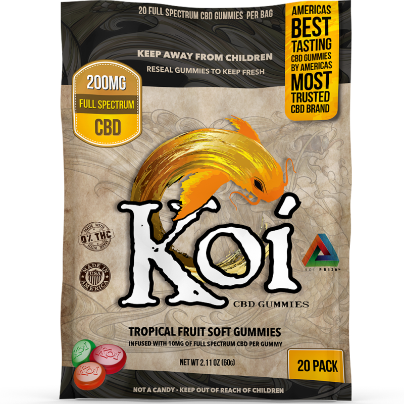 Koi CBD Tropical Fruit Gummies Edibles Koi CBD 60 mg  