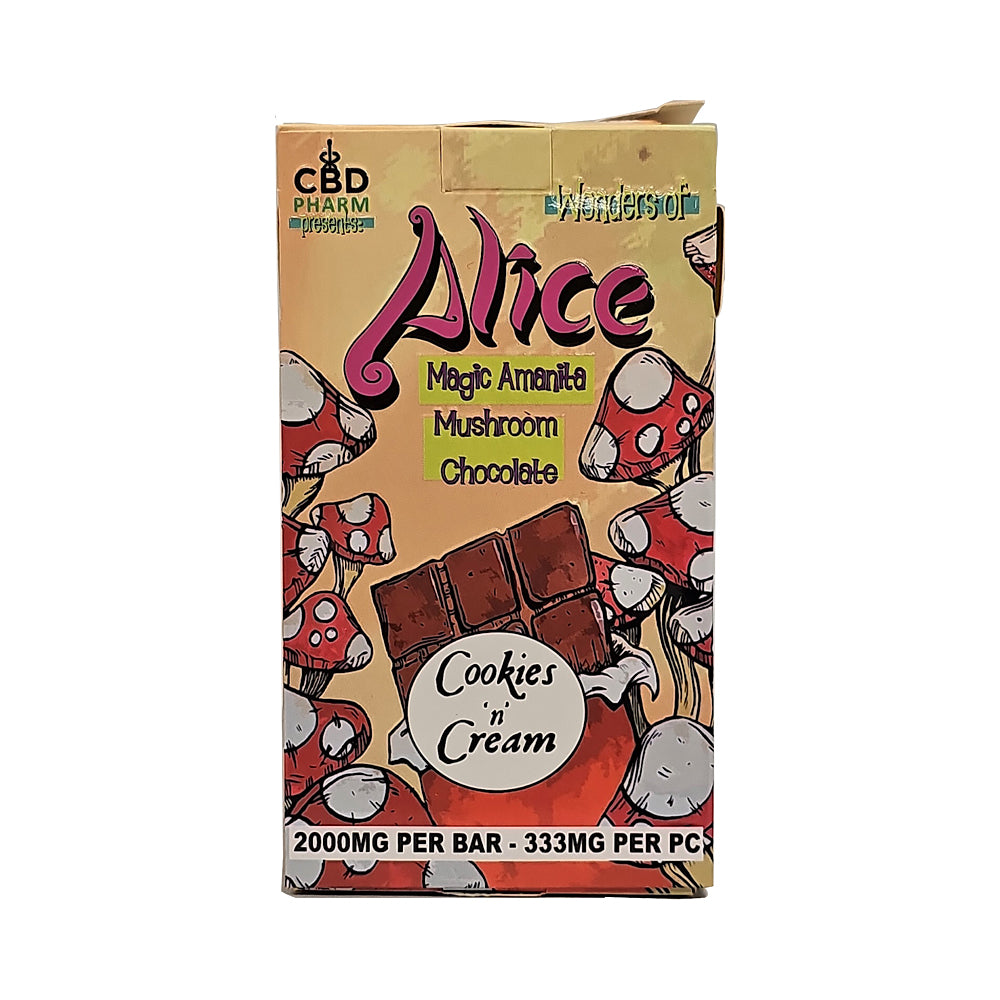 CBD Pharm Wonders of Alice Magic Amanita Mushroom Chocolate Edibles CBD Pharm Cookies n' Cream  