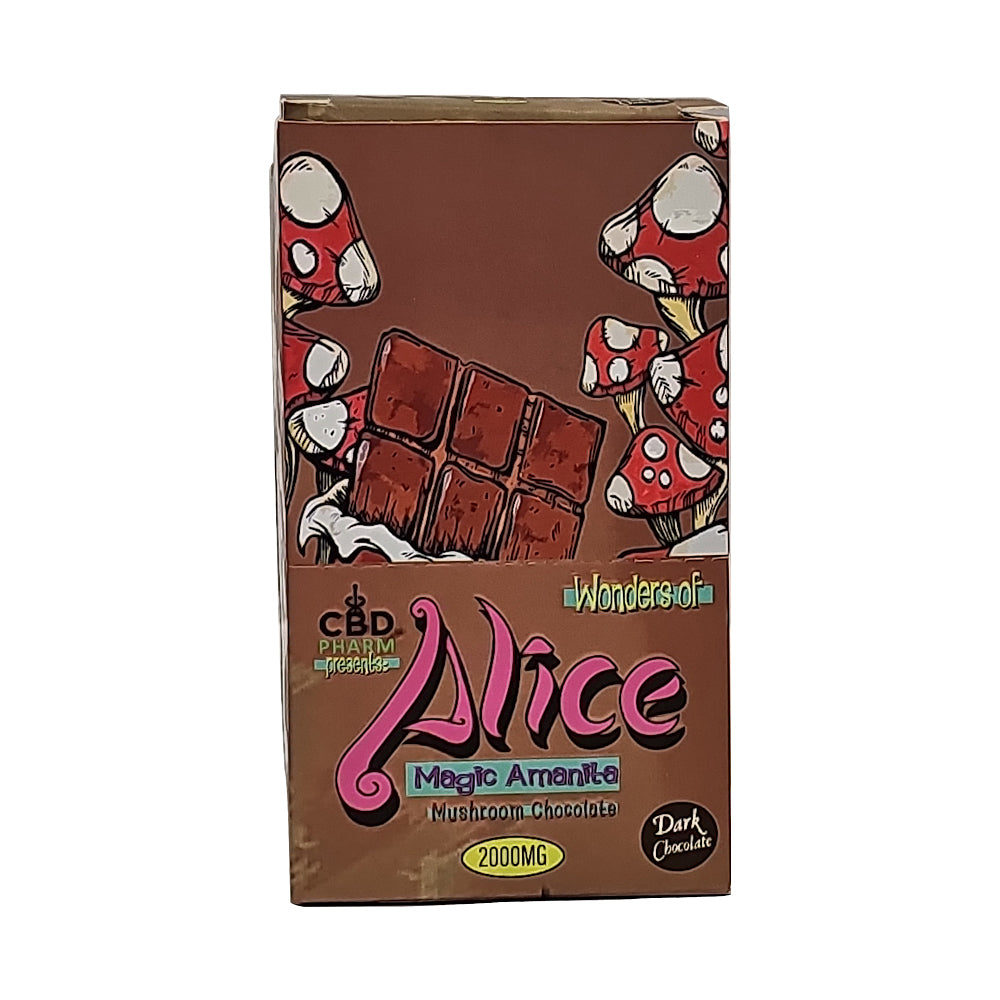 CBD Pharm Wonders of Alice Magic Amanita Mushroom Chocolate Edibles Wonders of Alice Dark Chocolate  