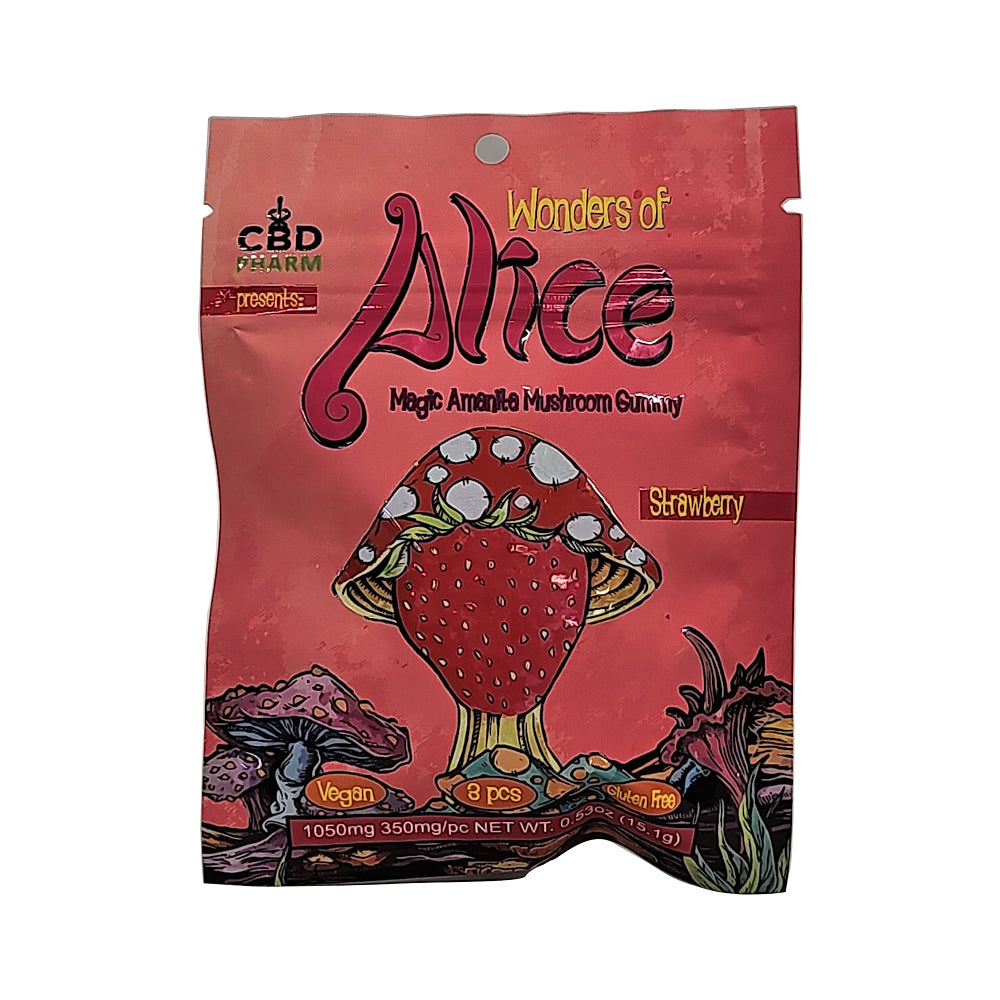 CBD Pharm Wonders of Alice Magic Amanita Mushroom Gummies Edibles CBD Pharm Strawberry  
