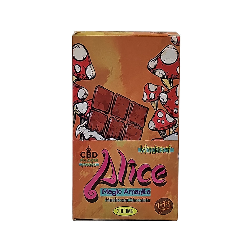 CBD Pharm Wonders of Alice Magic Amanita Mushroom Chocolate Edibles CBD Pharm Toffee Crunch  