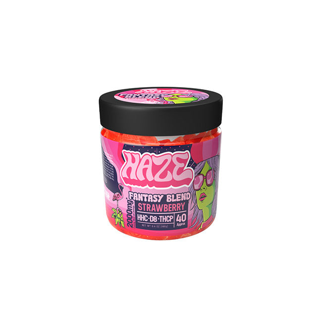 Haze Fantasy Blend Hybrid Gummies Edibles Haze Strawberry Swirl 40 Count 