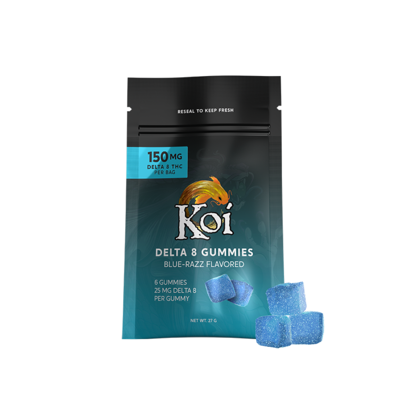 Koi Delta 8 Gummies - 6 Count Edibles Koi CBD Blue Razz  