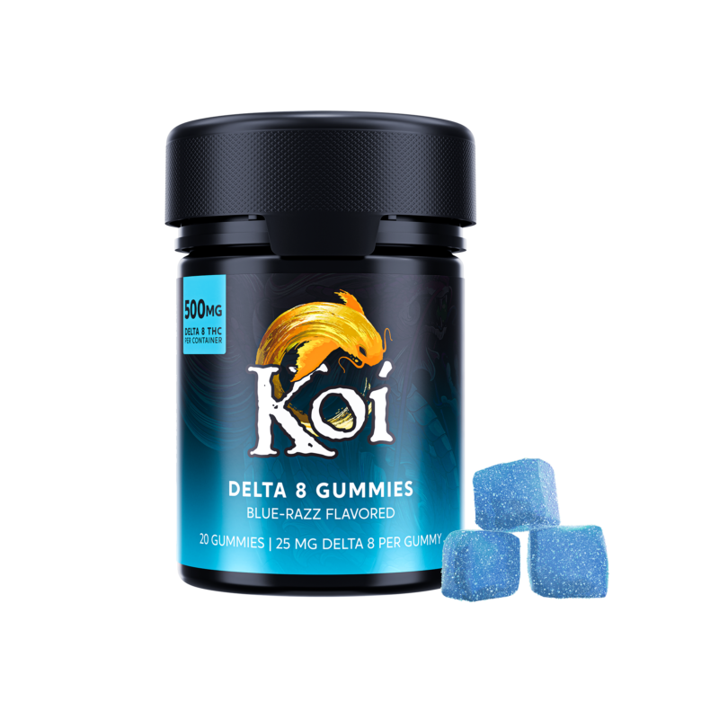 Koi Delta 8 Gummies - 20 Count Jar Edibles Koi CBD Blue Razz  
