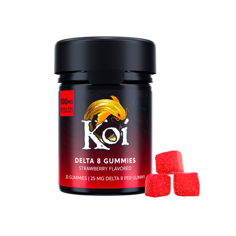 Koi Delta 8 Gummies - 20 Count Jar Edibles Koi CBD Strawberry  