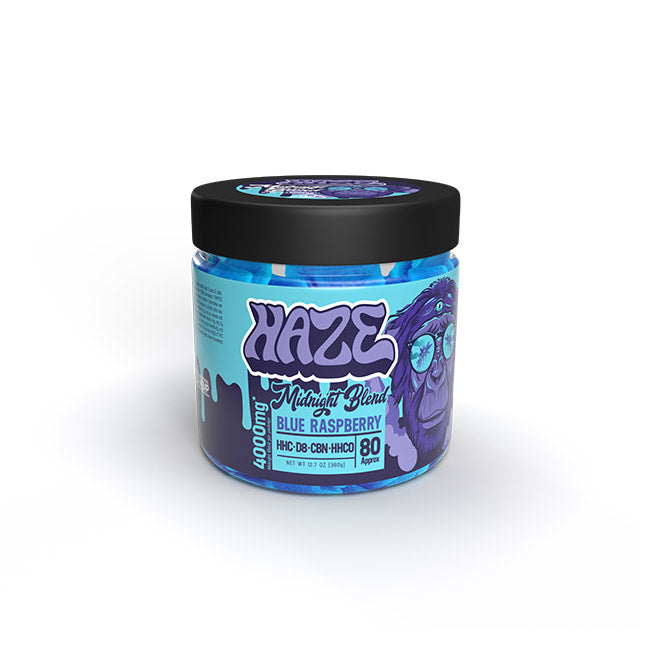 Haze Midnight Blend Indica Gummies Edibles Haze Blue Raspberry 80 