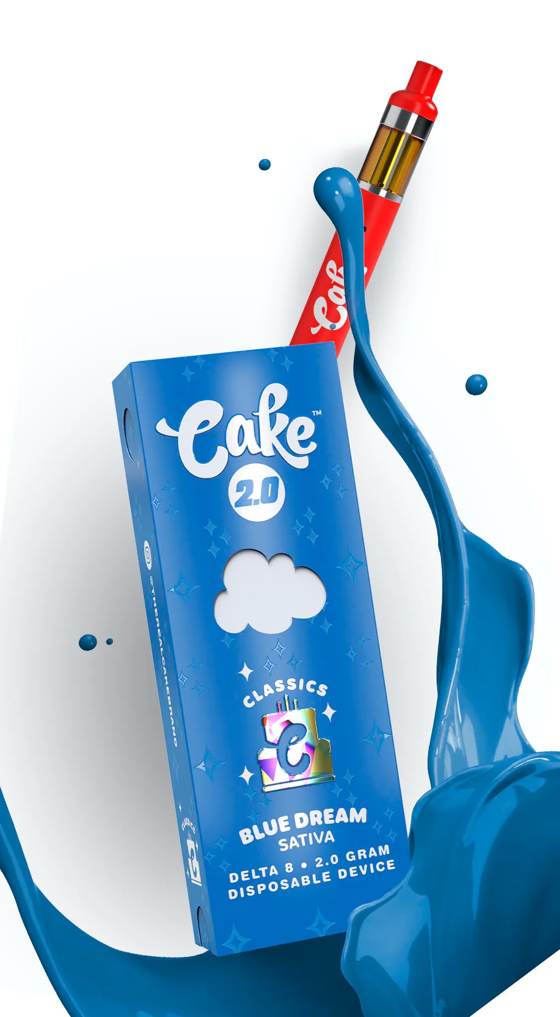 Cake - Delta 8 510 Disposable - 2G Vape Cake Blue Dream  