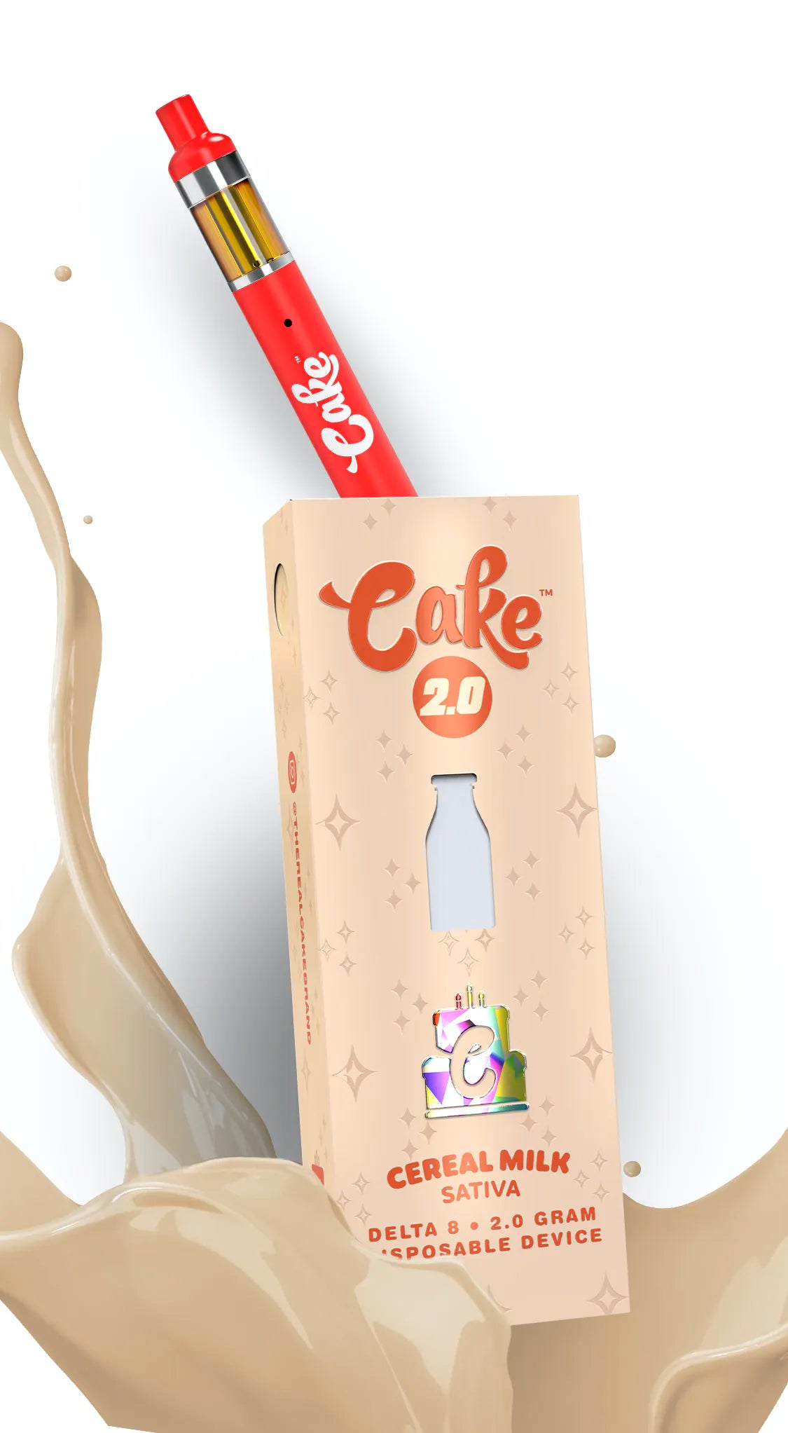 Cake - Delta 8 Disposable - 2G Vape Cake Cereal Milk  