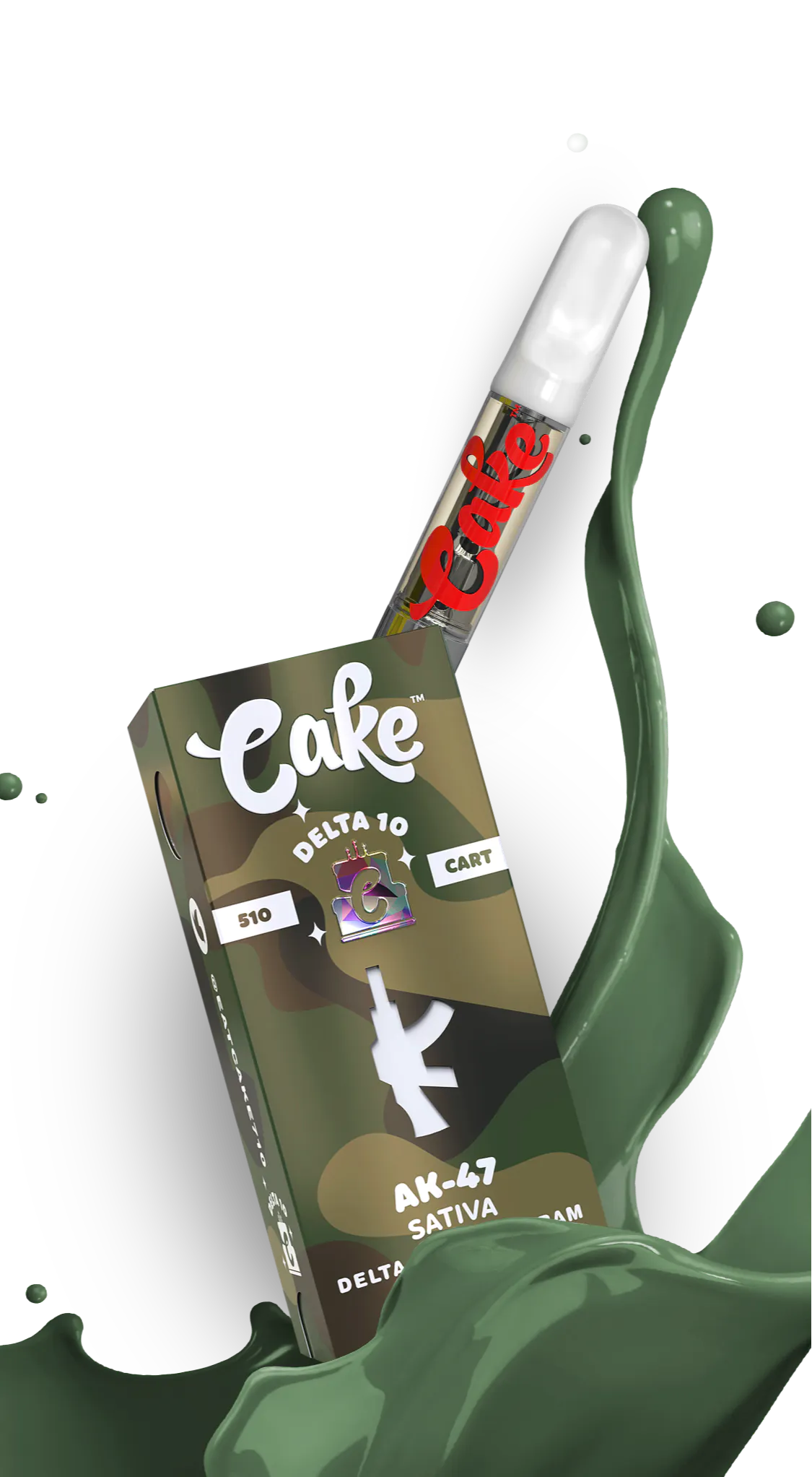 Cake - Delta 10 510 Cartridge - 1G Vape Cake AK-47  