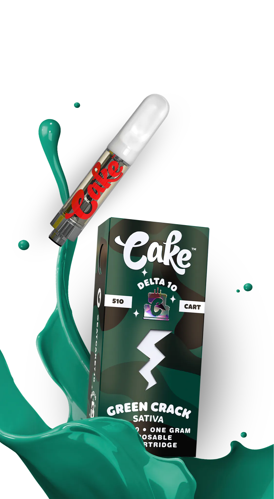 Cake - Delta 10 510 Cartridge - 1G Vape Cake Green Crack  