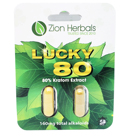 Zion Herbals Kratom Extract Capsules Kratom Zion Herbals Lucky80 2 Count 